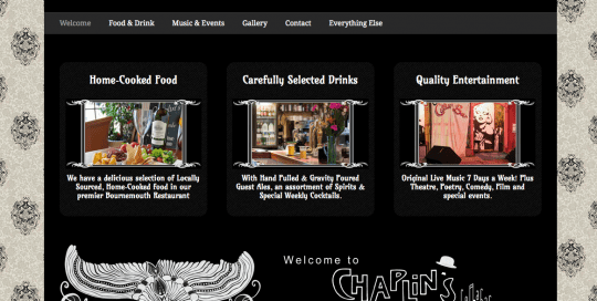 Community bar website design